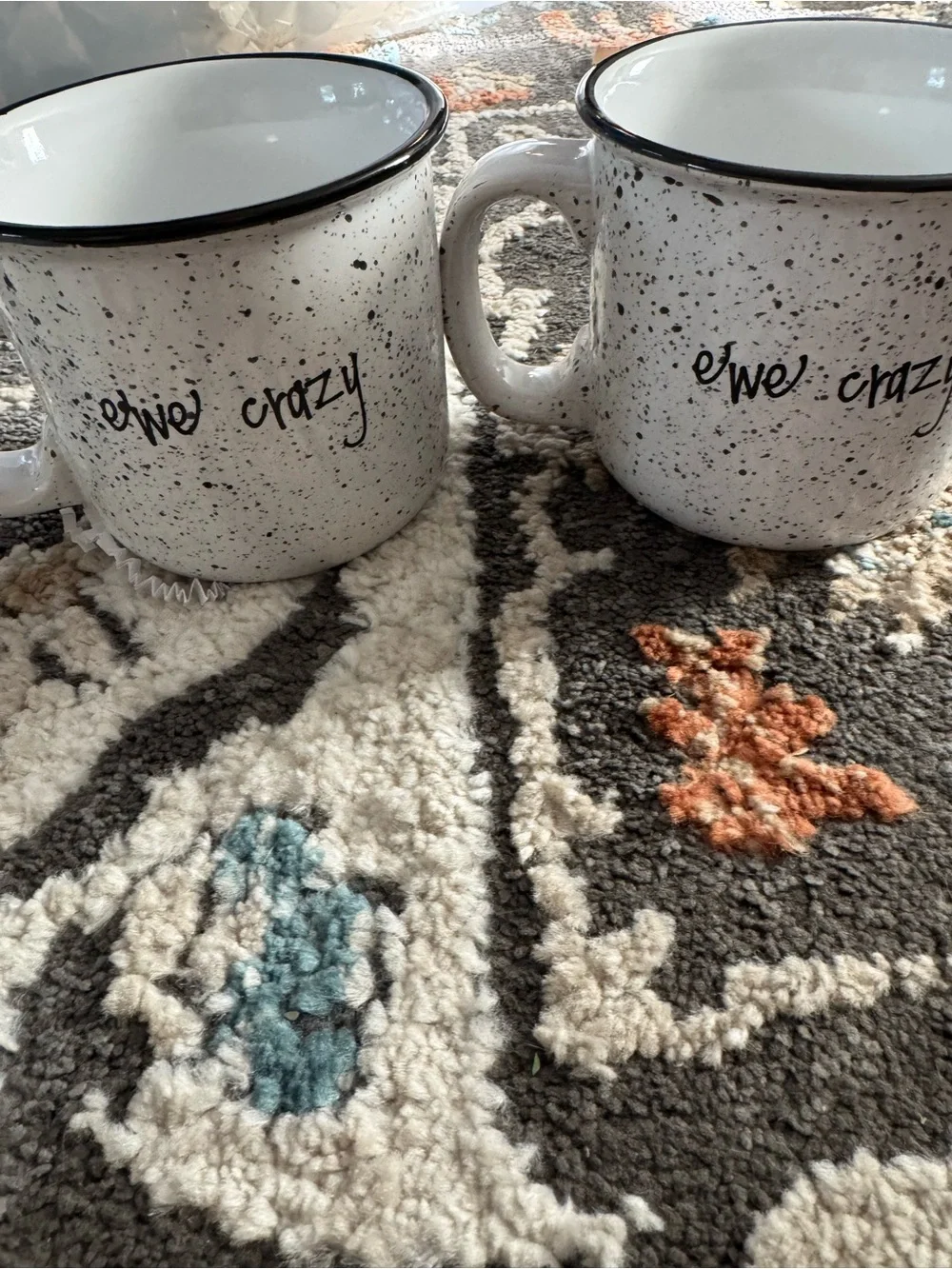 3 Clay Art Mugs Poka Dot Cows EWE CRAZY 13 oz